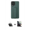 MARSİLYAN™- Galaxy A22 Kılıf Çekirdek Yansıma - Şeffaf Temperli Cam Ekran Koruyucu + Kamera Lens Koruma Cam - SF