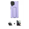 MARSİLYAN™- Galaxy A22 Kılıf Çekirdek Yansıma - Şeffaf Temperli Cam Ekran Koruyucu + Kamera Lens Koruma Cam - SF