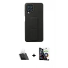 MARSİLYAN™- Galaxy A22 Kılıf Çekirdek Yansıma - Şeffaf Temperli Cam Ekran Koruyucu + Kamera Lens Koruma Cam - SF
