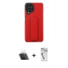 MARSİLYAN™- Galaxy A22 Kılıf Çekirdek Yansıma - Şeffaf Uv Polymer Nano Ekran Koruyucu + Kamera Lens Koruma Cam - SF