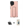 MARSİLYAN™- Galaxy A22 Kılıf Çekirdek Yansıma - Siyah 6D Mat Seramik Hayalet Nano Ekran Koruyucu + Kamera Lens Koruma Cam - SF