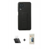 MARSİLYAN™- Galaxy A22 Kılıf Çekirdek Yansıma - Siyah 6D Mat Seramik Hayalet Nano Ekran Koruyucu + Kamera Lens Koruma Cam - SF