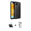MARSİLYAN™- Galaxy A22 Kılıf Doruk Klasik Özel Seri - Şeffaf Uv Polymer Nano Ekran Koruyucu + Kamera Lens Koruma Cam - SF