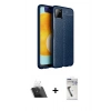 MARSİLYAN™- Galaxy A22 Kılıf Doruk Klasik Özel Seri - Şeffaf Uv Polymer Nano Ekran Koruyucu + Kamera Lens Koruma Cam - SF