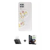 MARSİLYAN™- Galaxy A22 Kılıf Eksen Asil Prime - Şeffaf Temperli Cam Ekran Koruyucu + Kamera Lens Koruma Cam - SF