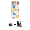 MARSİLYAN™- Galaxy A22 Kılıf Eksen Asil Prime - Şeffaf Temperli Cam Ekran Koruyucu + Kamera Lens Koruma Cam - SF