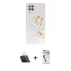MARSİLYAN™- Galaxy A22 Kılıf Eksen Asil Prime - Şeffaf Uv Polymer Nano Ekran Koruyucu + Kamera Lens Koruma Cam - SF