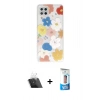 MARSİLYAN™- Galaxy A22 Kılıf Eksen Asil Prime - Siyah 5D Eko Cam Ekran Koruyucu + Şeffaf Kamera Lens Koruma Cam
