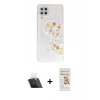 MARSİLYAN™- Galaxy A22 Kılıf Eksen Asil Prime - Siyah Mat Seramik Nano Ekran Koruyucu + Şeffaf Kamera Lens Koruma Cam