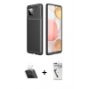 MARSİLYAN™- Galaxy A22 Kılıf Eksen Form Prime - Şeffaf Uv Polymer Nano Ekran Koruyucu + Kamera Lens Koruma Cam - SF