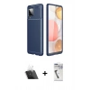 MARSİLYAN™- Galaxy A22 Kılıf Eksen Form Prime - Şeffaf Uv Polymer Nano Ekran Koruyucu + Kamera Lens Koruma Cam - SF