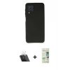 MARSİLYAN™- Galaxy A22 Kılıf Kozmos Yansıma Özel Seri - Siyah 20D Premium Cam Ekran Koruyucu + Kamera Lens Koruma Cam - SF
