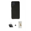 MARSİLYAN™- Galaxy A22 Kılıf Kozmos Yansıma Özel Seri - Siyah Mat Seramik Nano Ekran Koruyucu + Kamera Lens Koruma Cam - SF