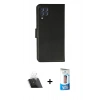 MARSİLYAN™- Galaxy A22 Kılıf Siluet Işık Serisi - Siyah 5D Eko Cam Ekran Koruyucu + Kamera Lens Koruma Cam - SF