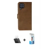 MARSİLYAN™- Galaxy A22 Kılıf Siluet Işık Serisi - Siyah 5D Eko Cam Ekran Koruyucu + Kamera Lens Koruma Cam - SF
