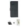 MARSİLYAN™- Galaxy A22 Kılıf Siluet Işık Serisi - Siyah Mat Seramik Nano Ekran Koruyucu + Kamera Lens Koruma Cam - SF