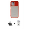 MARSİLYAN™- Galaxy A22 Kılıf Vadi Çizgi - Şeffaf Uv Polymer Nano Ekran Koruyucu + Kamera Lens Koruma Cam - SF