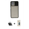 MARSİLYAN™- Galaxy A22 Kılıf Vadi Çizgi - Siyah 6D Mat Seramik Hayalet Nano Ekran Koruyucu + Kamera Lens Koruma Cam - SF