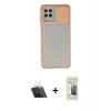 MARSİLYAN™- Galaxy A22 Kılıf Vadi Çizgi - Siyah 6D Mat Seramik Hayalet Nano Ekran Koruyucu + Kamera Lens Koruma Cam - SF