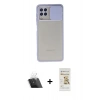 MARSİLYAN™- Galaxy A22 Kılıf Vadi Çizgi - Siyah Mat Seramik Nano Ekran Koruyucu + Kamera Lens Koruma Cam - SF