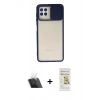 MARSİLYAN™- Galaxy A22 Kılıf Vadi Çizgi - Siyah Mat Seramik Nano Ekran Koruyucu + Kamera Lens Koruma Cam - SF