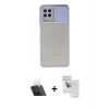MARSİLYAN™- Galaxy A22 Kılıf Vadi Çizgi - Siyah Seramik Nano Ekran Koruyucu + Kamera Lens Koruma Cam - SF