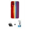 MARSİLYAN™- Galaxy A22 Kılıf Yadigar Çizgi - Siyah 5D Eko Cam Ekran Koruyucu + Kamera Lens Koruma Cam - SF