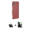 MARSİLYAN™- Galaxy A22 Kılıf Yankı Serisi - Şeffaf Temperli Cam Ekran Koruyucu + Kamera Lens Koruma Cam - SF