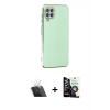MARSİLYAN™- Galaxy A22 Kılıf Yankı Serisi - Şeffaf Temperli Cam Ekran Koruyucu + Kamera Lens Koruma Cam - SF