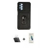 MARSİLYAN™- Galaxy A23 4G Kılıf Ahenk Klasik - Şeffaf Pasifik Cam Ekran Koruyucu + Kamera Lens Koruma Cam - SF