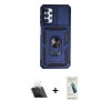 MARSİLYAN™- Galaxy A23 4G Kılıf Ahenk Klasik - Şeffaf Pasifik Cam Ekran Koruyucu + Kamera Lens Koruma Cam - SF