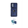 MARSİLYAN™- Galaxy A23 4G Kılıf Ahenk Klasik - Siyah 3D Antistatik Cam Ekran Koruyucu