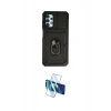 MARSİLYAN™- Galaxy A23 4G Kılıf Ahenk Klasik - Siyah 3D Antistatik Cam Ekran Koruyucu