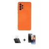MARSİLYAN™- Galaxy A23 4G Kılıf Ahenk Serisi - Siyah 3D Antistatik Mat Seramik Nano Ekran Koruyucu + Kamera Lens Koruma Cam - SF