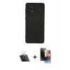 MARSİLYAN™- Galaxy A23 4G Kılıf Ahenk Serisi - Siyah 3D Antistatik Mat Seramik Nano Ekran Koruyucu + Kamera Lens Koruma Cam - SF