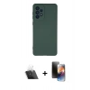 MARSİLYAN™- Galaxy A23 4G Kılıf Ahenk Serisi - Siyah 3D Antistatik Mat Seramik Nano Ekran Koruyucu + Kamera Lens Koruma Cam - SF