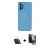 MARSİLYAN™- Galaxy A23 4G Kılıf Ahenk Serisi - Siyah 3D Antistatik Mat Seramik Nano Ekran Koruyucu + Kamera Lens Koruma Cam - SF