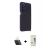 MARSİLYAN™- Galaxy A23 4G Kılıf Atlas Form - Siyah 20D Premium Cam Ekran Koruyucu + Kamera Lens Koruma Cam - SF