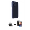 MARSİLYAN™- Galaxy A23 4G Kılıf Atlas Form - Siyah 3D Antistatik Mat Seramik Nano Ekran Koruyucu + Kamera Lens Koruma Cam - SF