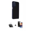 MARSİLYAN™- Galaxy A23 4G Kılıf Atlas Form - Siyah 3D Antistatik Mat Seramik Nano Ekran Koruyucu + Kamera Lens Koruma Cam - SF