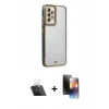 MARSİLYAN™- Galaxy A23 4G Kılıf Çekirdek Klasik Serisi - Siyah 3D Antistatik Mat Seramik Nano Ekran Koruyucu + Kamera Lens Koruma Cam - SF