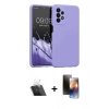 MARSİLYAN™- Galaxy A23 4G Kılıf Kozmos Yansıma Özel Seri - Siyah 3D Antistatik Mat Seramik Nano Ekran Koruyucu + Şeffaf Kamera Lens Koruma Cam