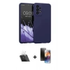 MARSİLYAN™- Galaxy A23 4G Kılıf Kozmos Yansıma Özel Seri - Siyah 3D Antistatik Mat Seramik Nano Ekran Koruyucu + Şeffaf Kamera Lens Koruma Cam