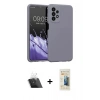 MARSİLYAN™- Galaxy A23 4G Kılıf Kozmos Yansıma Özel Seri - Siyah 6D Mat Seramik Hayalet Nano Ekran Koruyucu + Kamera Lens Koruma Cam - SF