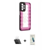 MARSİLYAN™- Galaxy A23 4G Kılıf Odak Klasik Serisi - Şeffaf Pasifik Cam Ekran Koruyucu + Şeffaf Kamera Lens Koruma Cam