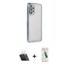 MARSİLYAN™- Galaxy A23 4G Kılıf Vadi Minimal - Şeffaf Pasifik Cam Ekran Koruyucu + Şeffaf Kamera Lens Koruma Cam