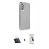 MARSİLYAN™- Galaxy A23 4G Kılıf Vadi Minimal - Şeffaf Pasifik Cam Ekran Koruyucu + Şeffaf Kamera Lens Koruma Cam