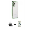 MARSİLYAN™- Galaxy A23 4G Kılıf Vadi Minimal - Şeffaf Pasifik Cam Ekran Koruyucu + Şeffaf Kamera Lens Koruma Cam