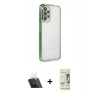 MARSİLYAN™- Galaxy A23 4G Kılıf Vadi Minimal - Siyah 20D Premium Cam Ekran Koruyucu + Şeffaf Kamera Lens Koruma Cam