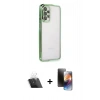 MARSİLYAN™- Galaxy A23 4G Kılıf Vadi Minimal - Siyah 3D Antistatik Mat Seramik Nano Ekran Koruyucu + Kamera Lens Koruma Cam - SF